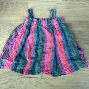 2T Gap Kids toddler dress in bold rainbow stripes